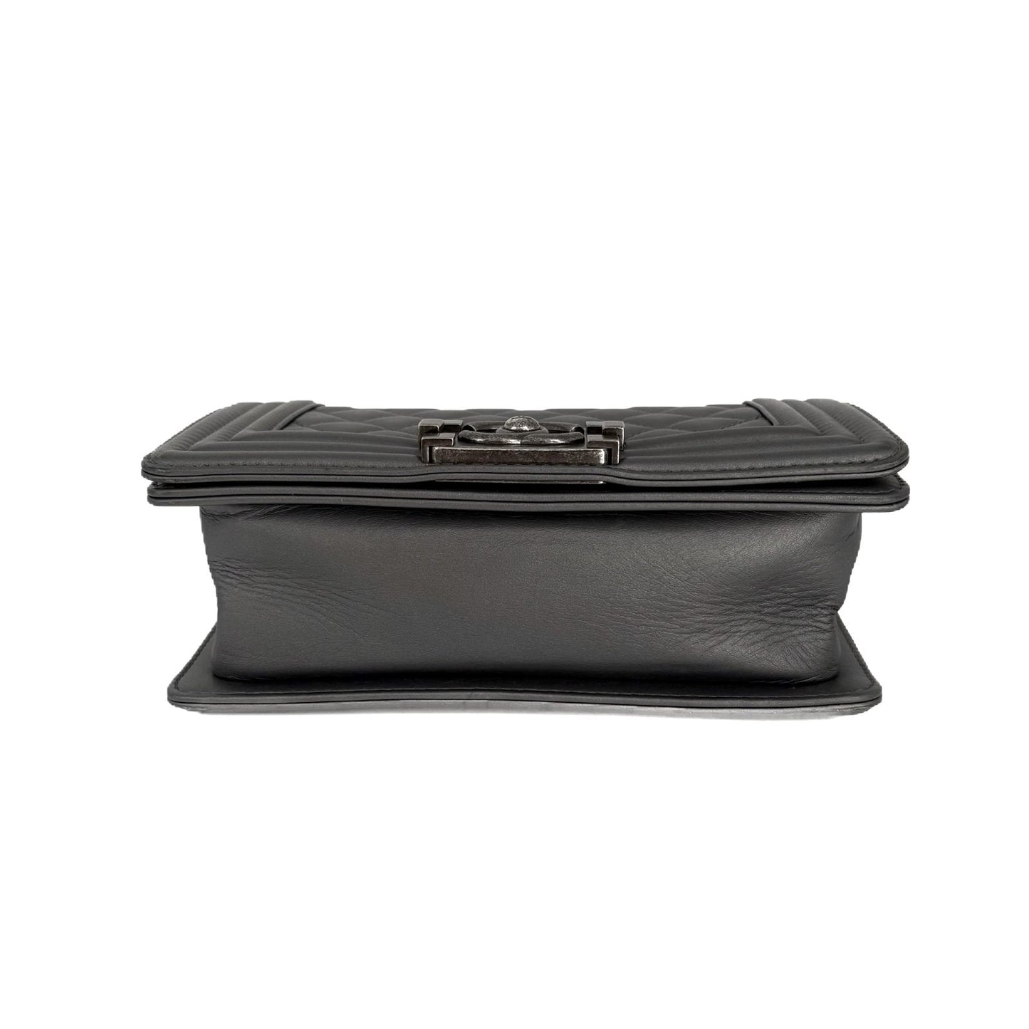 Le Boy Small Grey Lambskin Silver Hardware
