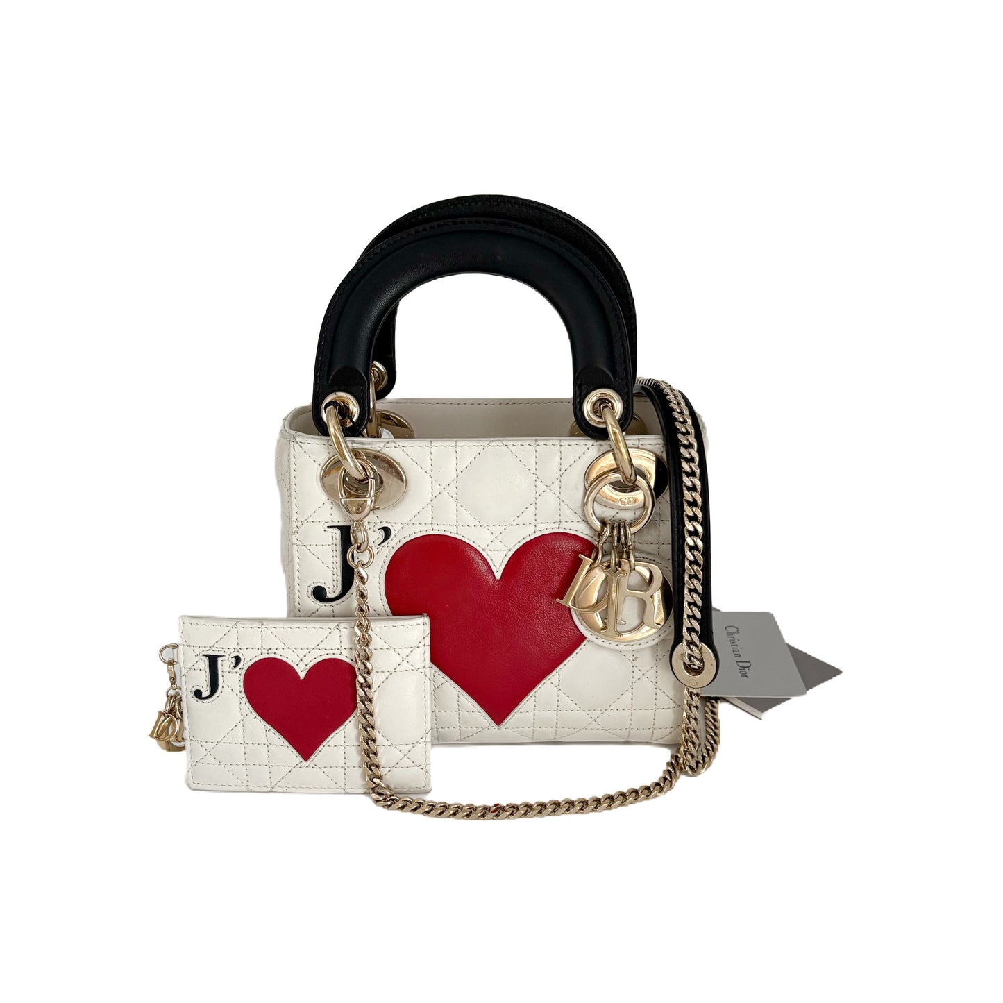 Lady Dior Mini  White/Red