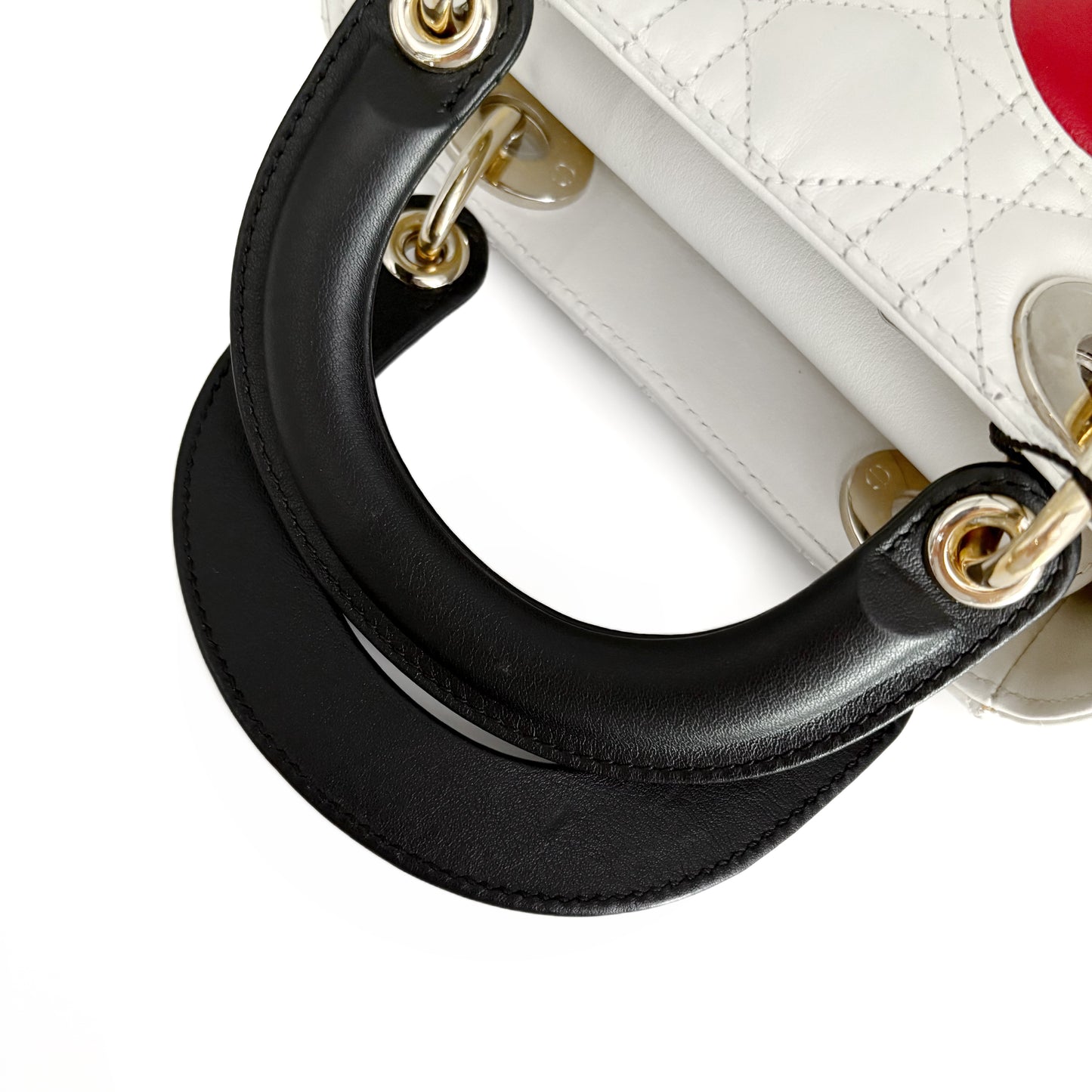 Lady Dior Mini  White/Red