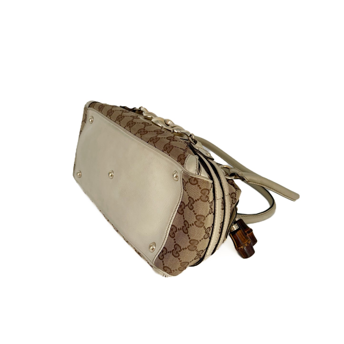 Horsebit Bamboo Medium White/Brown