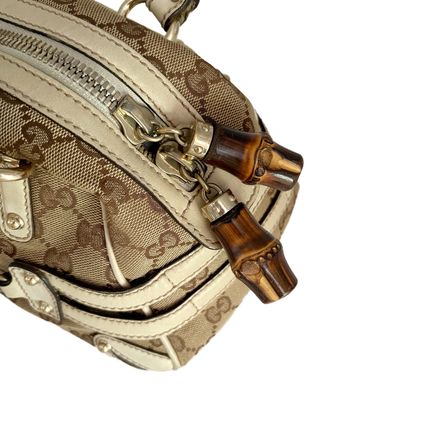 Horsebit Bamboo Medium White/Brown