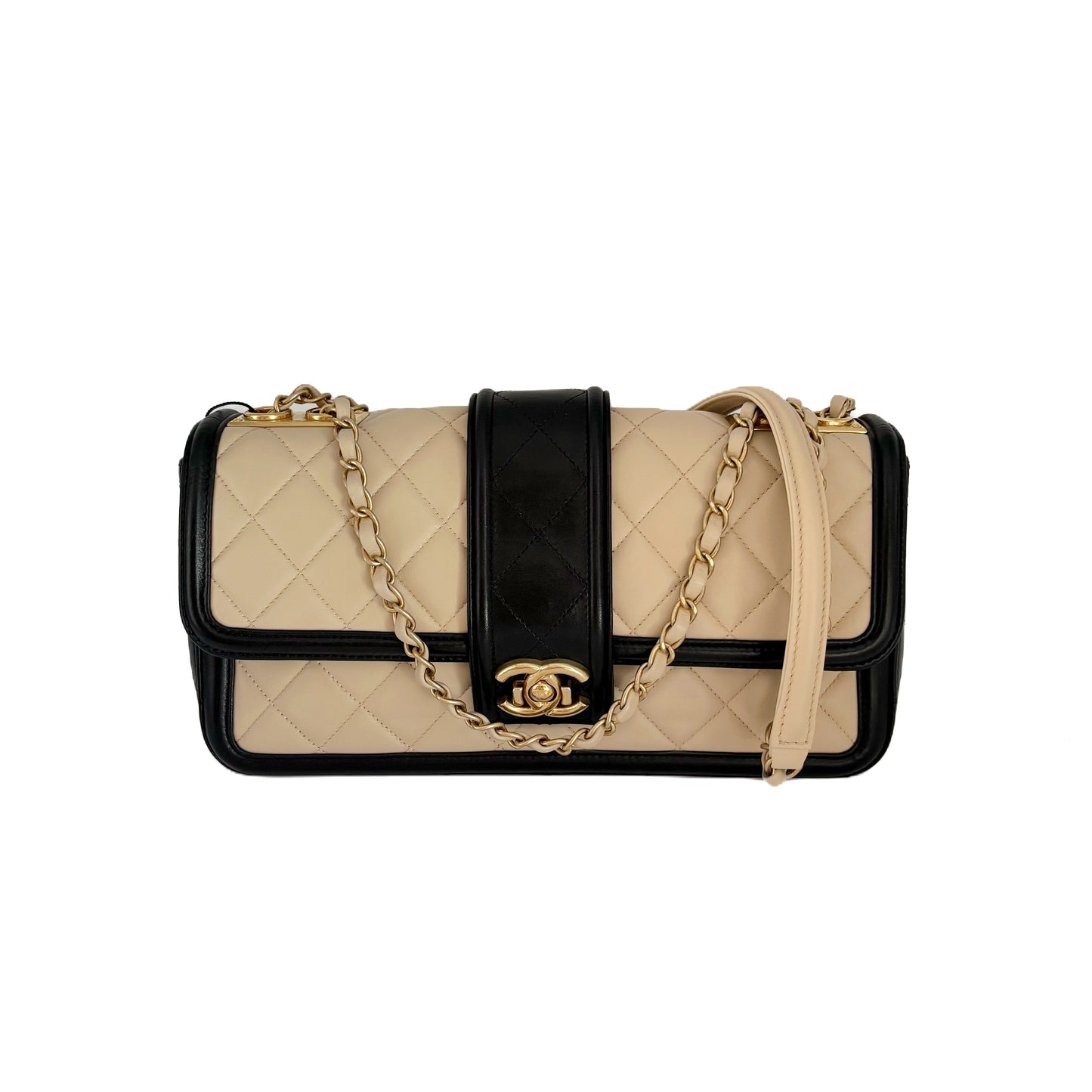 Classic Flap 30 Beige/Black