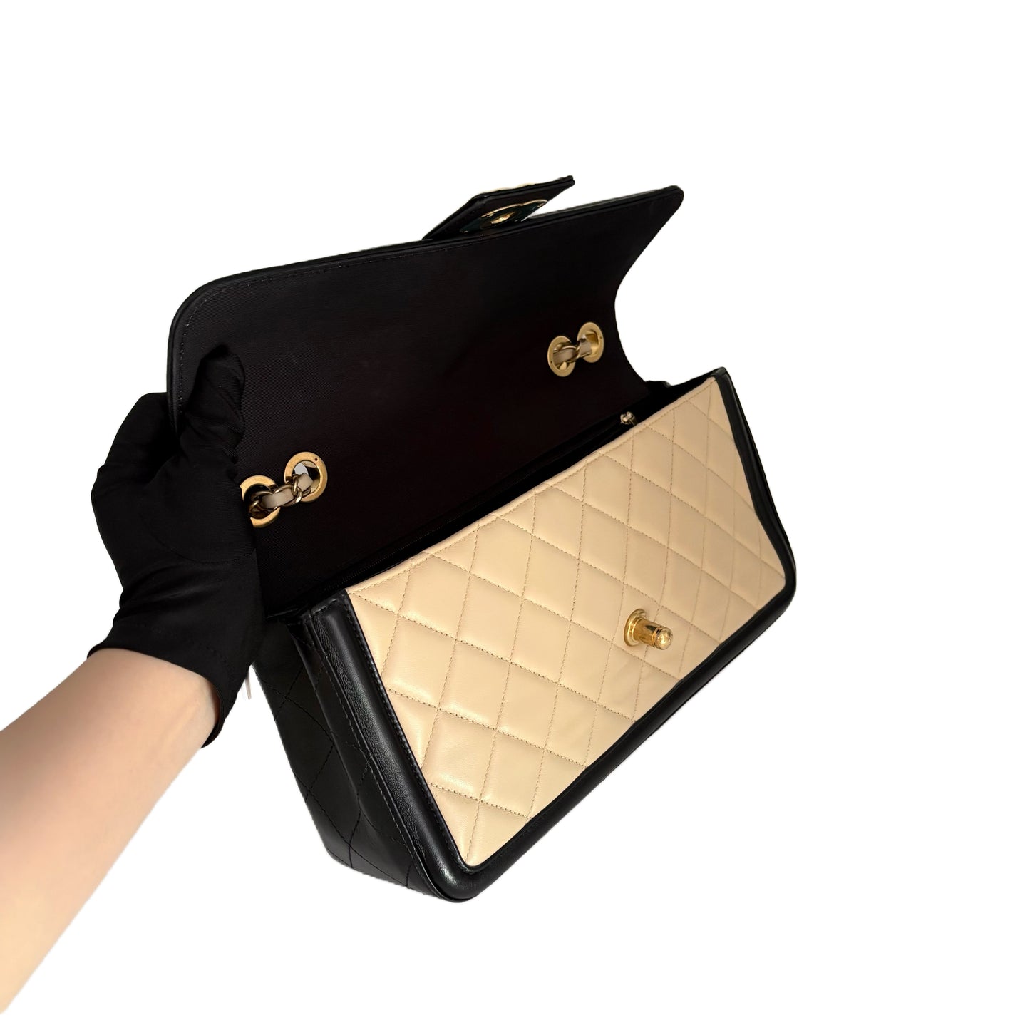 Classic Flap 30 Beige/Black