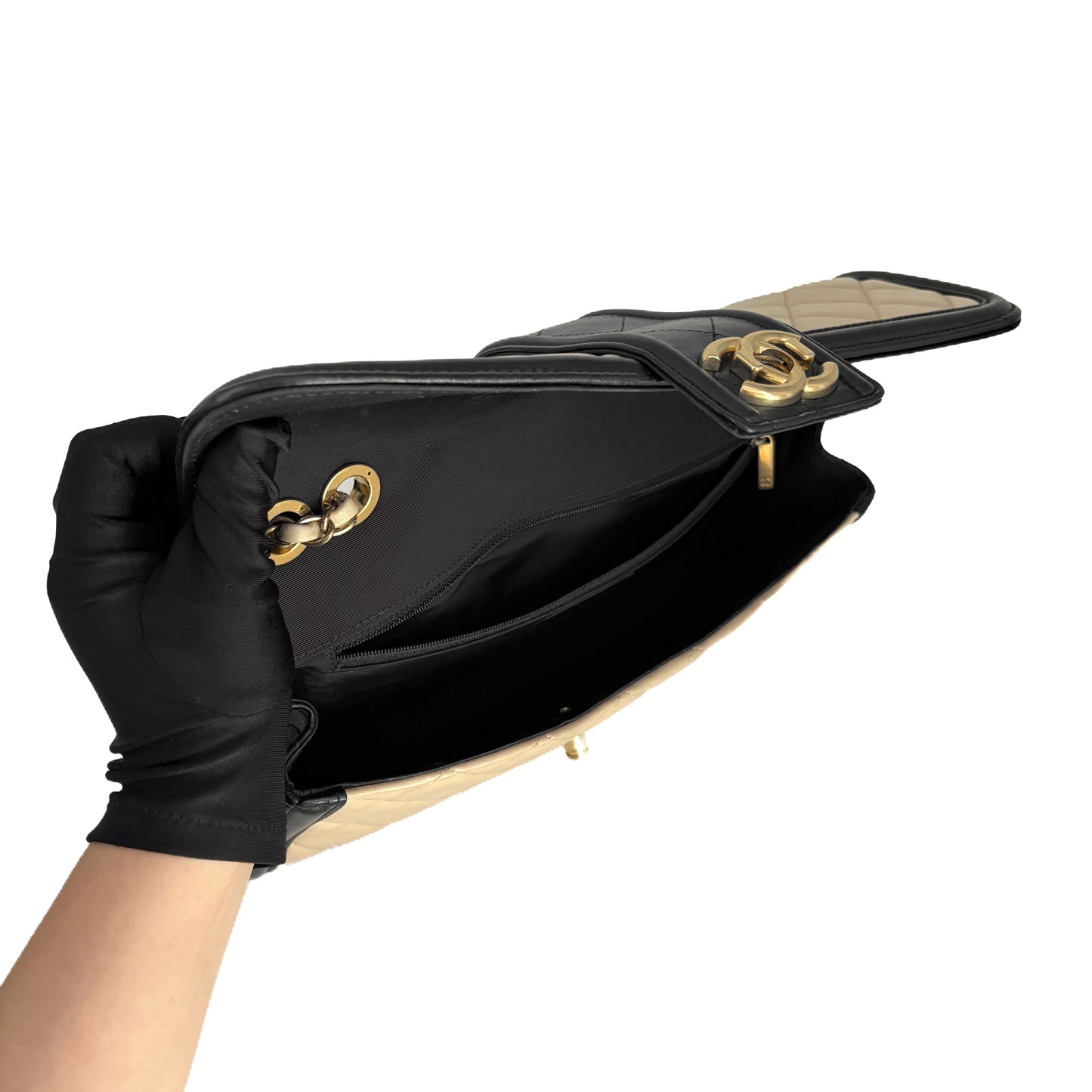 Classic Flap 30 Beige/Black