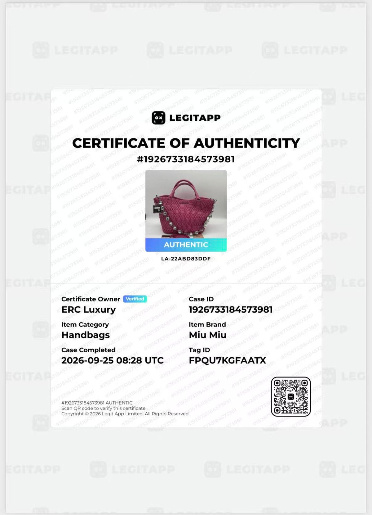 Matelassé Handbag Pink