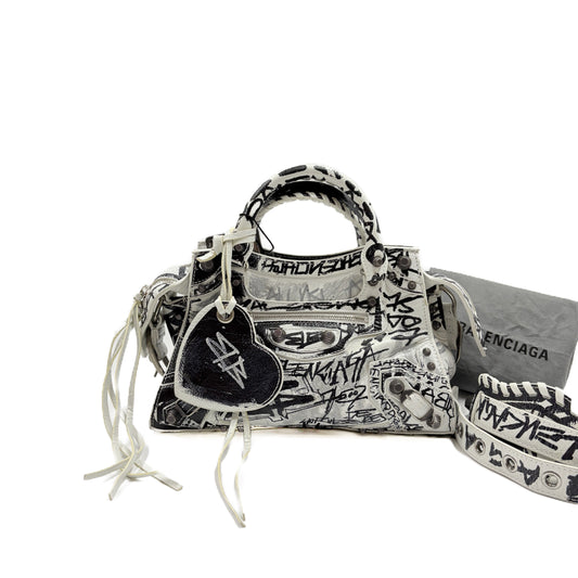 Balenciaga Neo Cagole XS Graffiti White and Black
