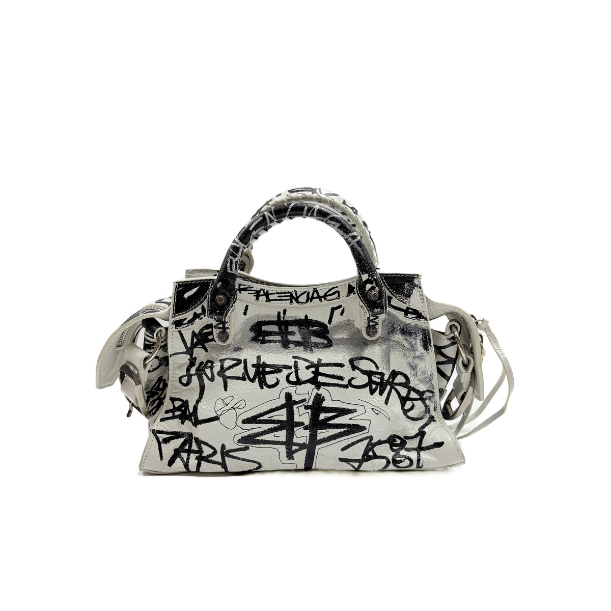 Balenciaga Neo Cagole XS Graffiti White and Black