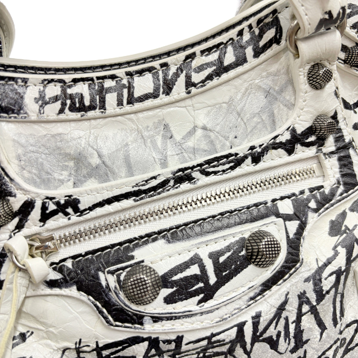 Balenciaga Neo Cagole XS Graffiti White and Black