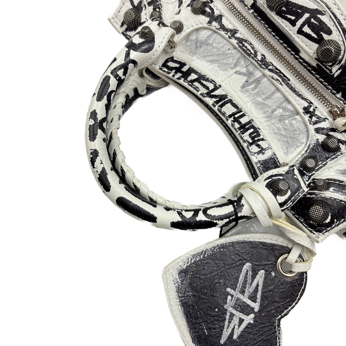 Balenciaga Neo Cagole XS Graffiti White and Black