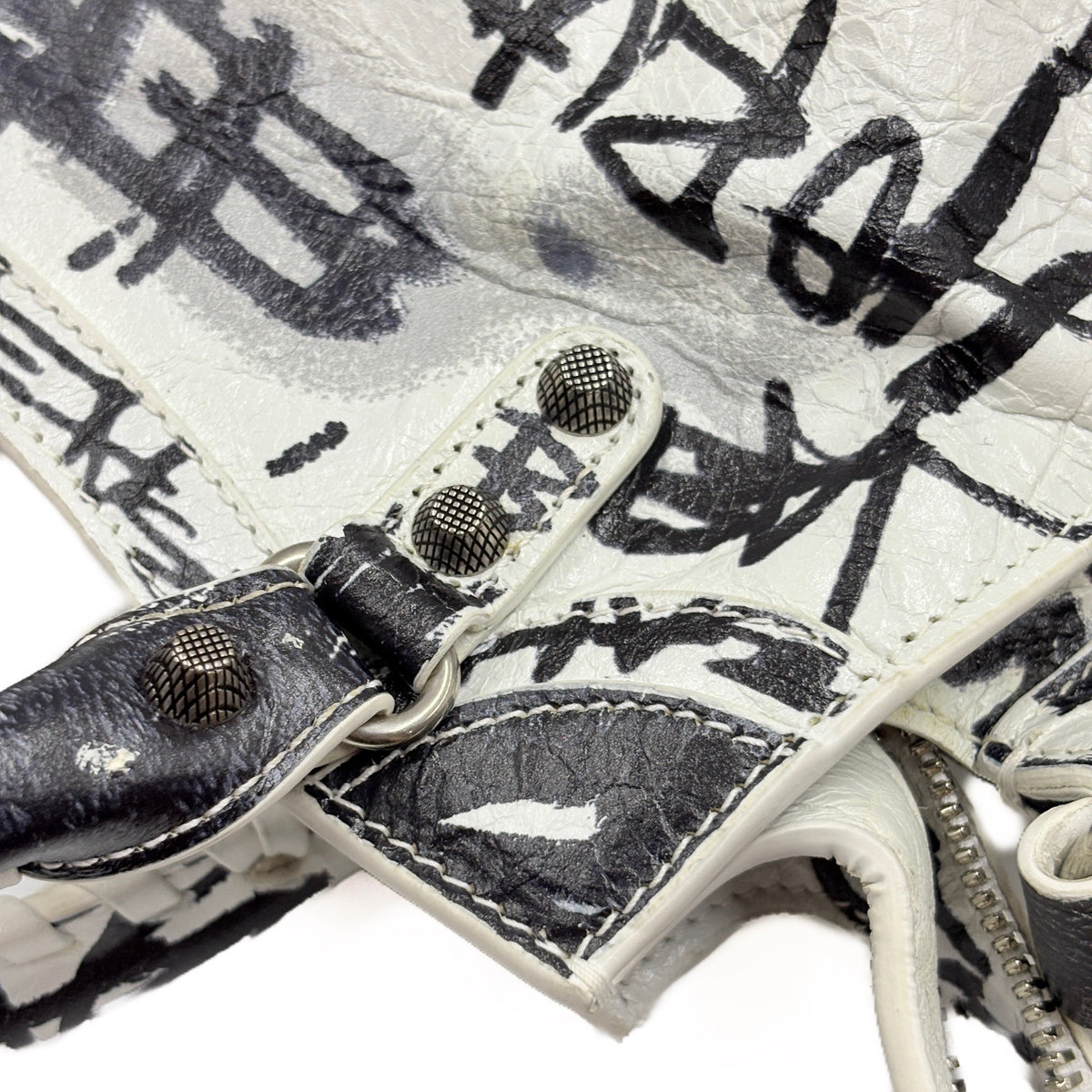 Balenciaga Neo Cagole XS Graffiti White and Black