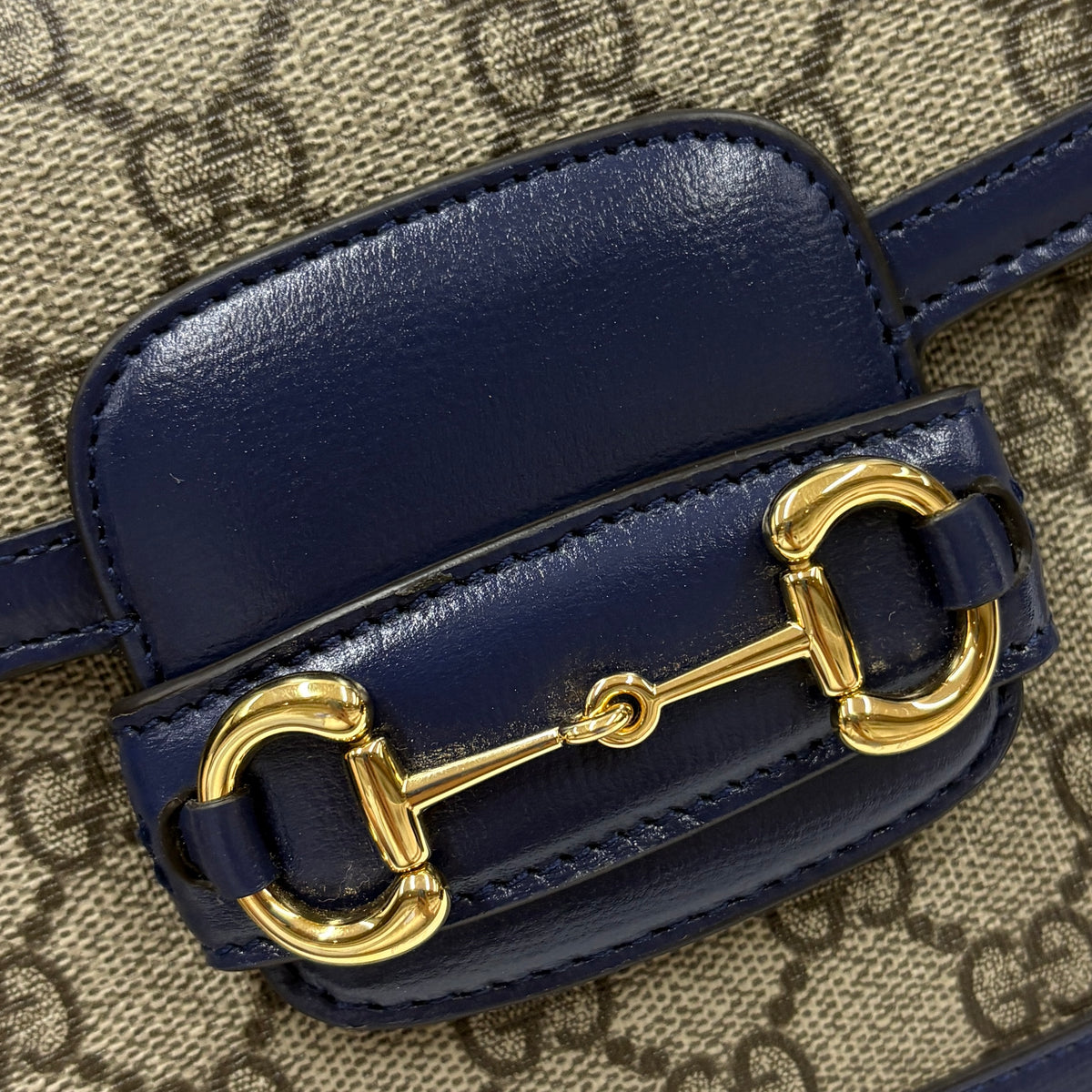 Horsebit 1955 Mini Beige and Blue