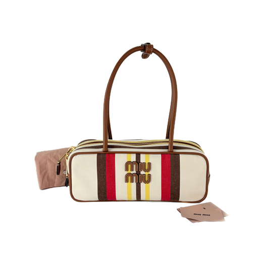 Beau Canvas and Leather Natural and Dark Brown