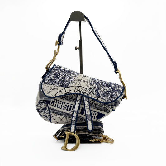 Dior Saddle Toile de Jouy front