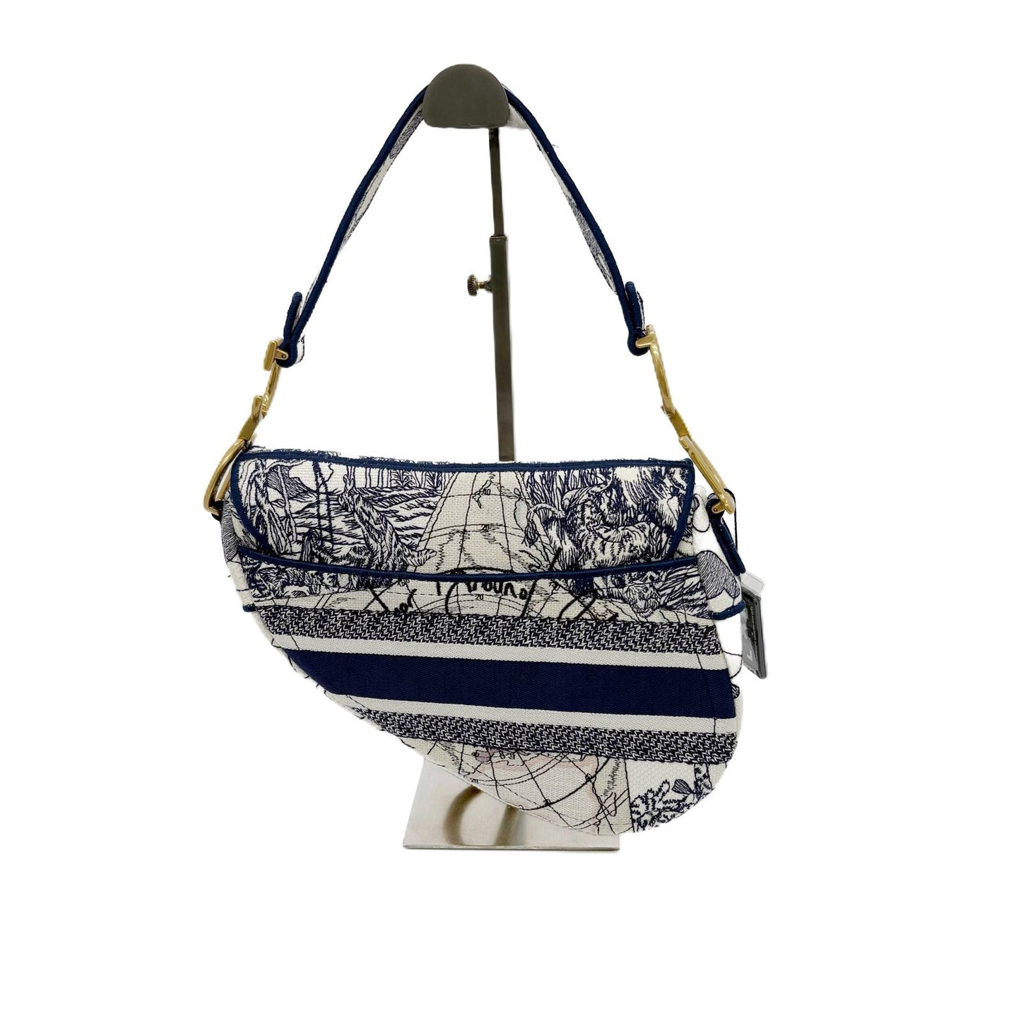 Saddle Bag Toile de Jouy Embroidered