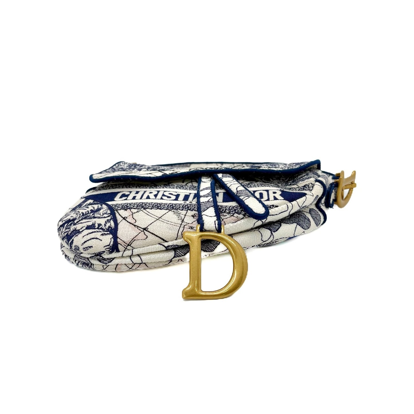 Saddle Bag Toile de Jouy Embroidered