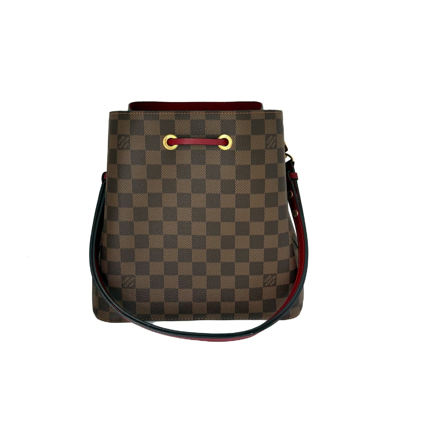 NeoNoé MM Damier Ebene Brown and Red
