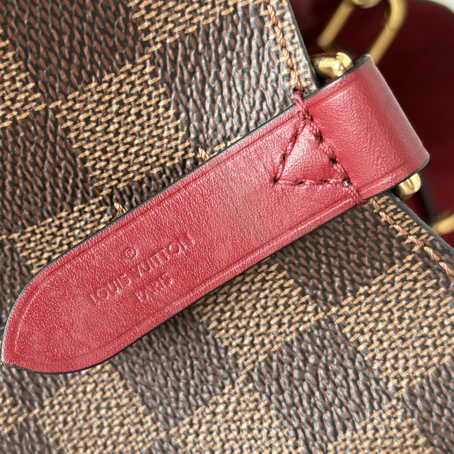 NeoNoé MM Damier Ebene Brown and Red