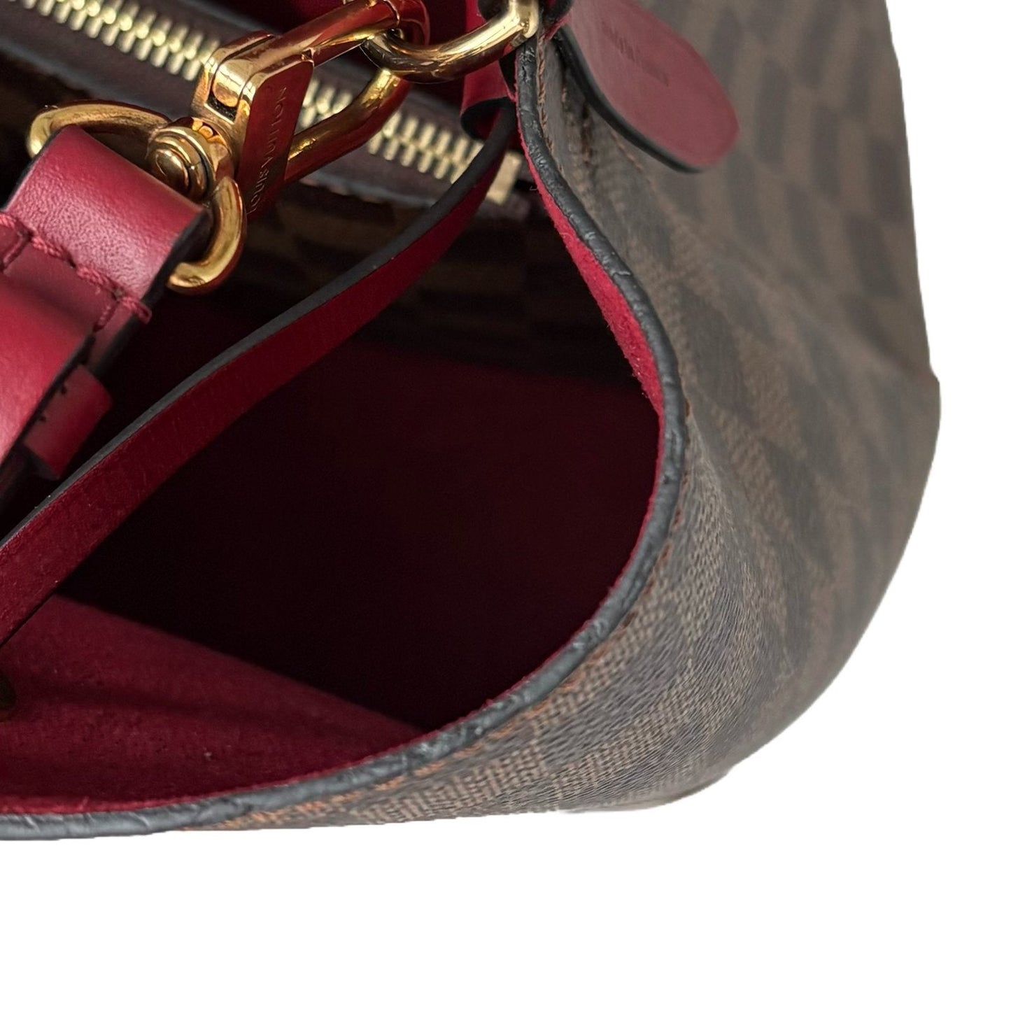 NeoNoé MM Damier Ebene Brown and Red