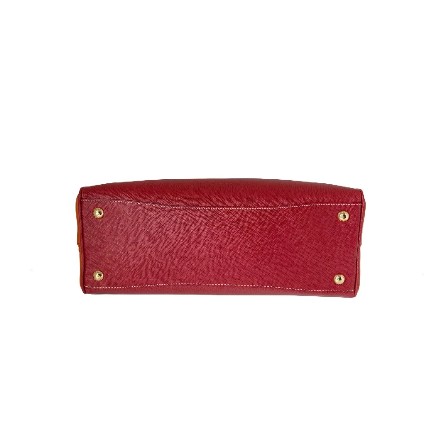 Promenade Saffiano Bag Red and Caramel