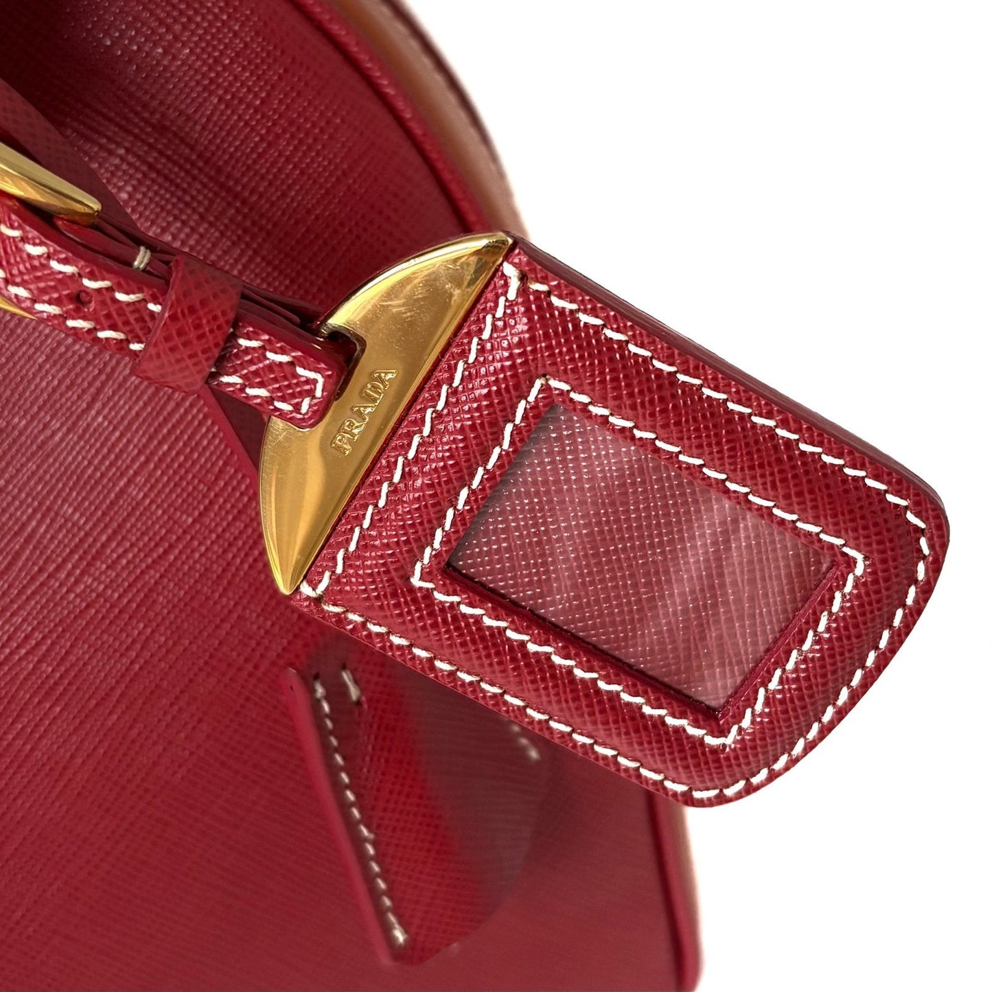 Promenade Saffiano Bag Red and Caramel