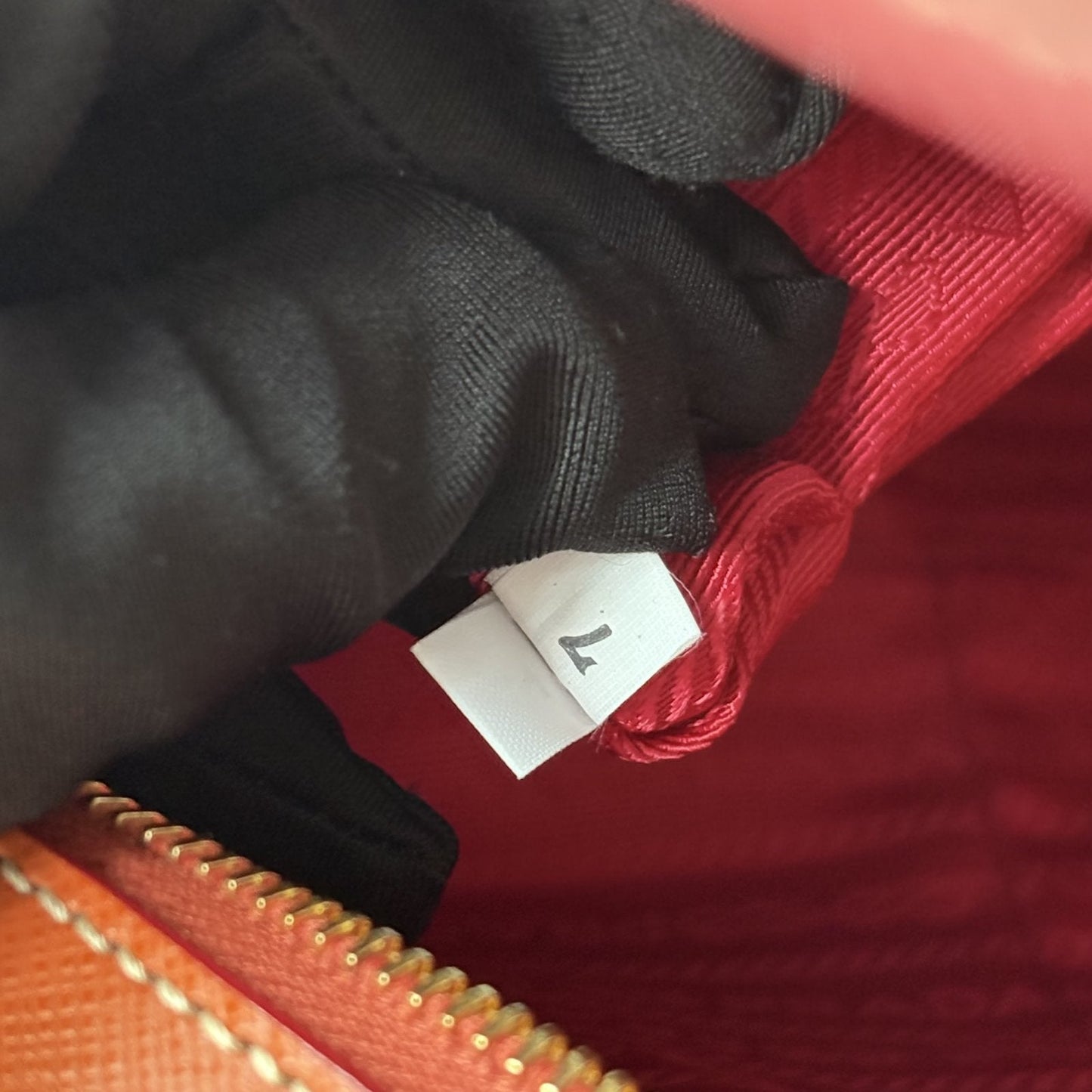 Promenade Saffiano Bag Red and Caramel