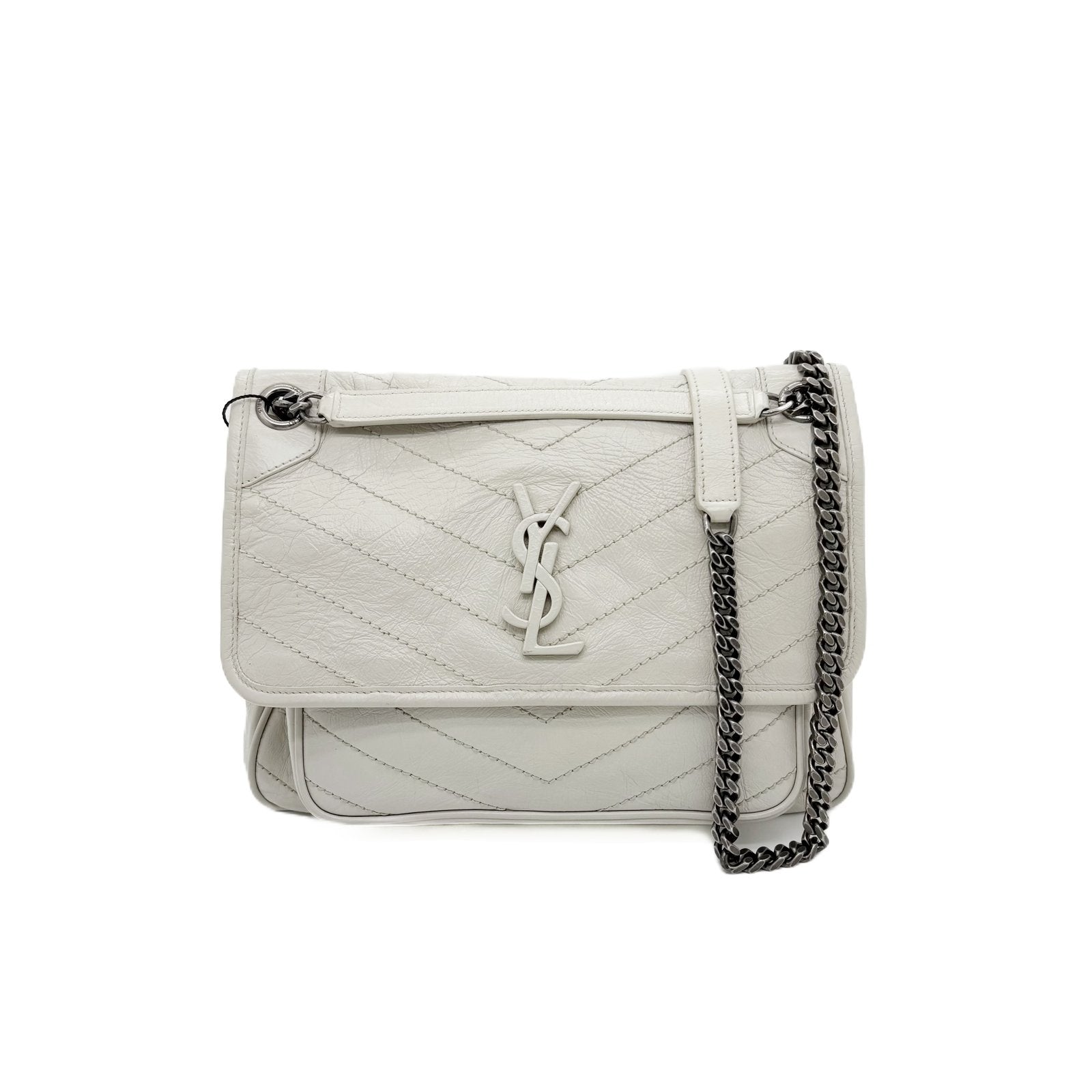 YSL Niki Medium vintage white front