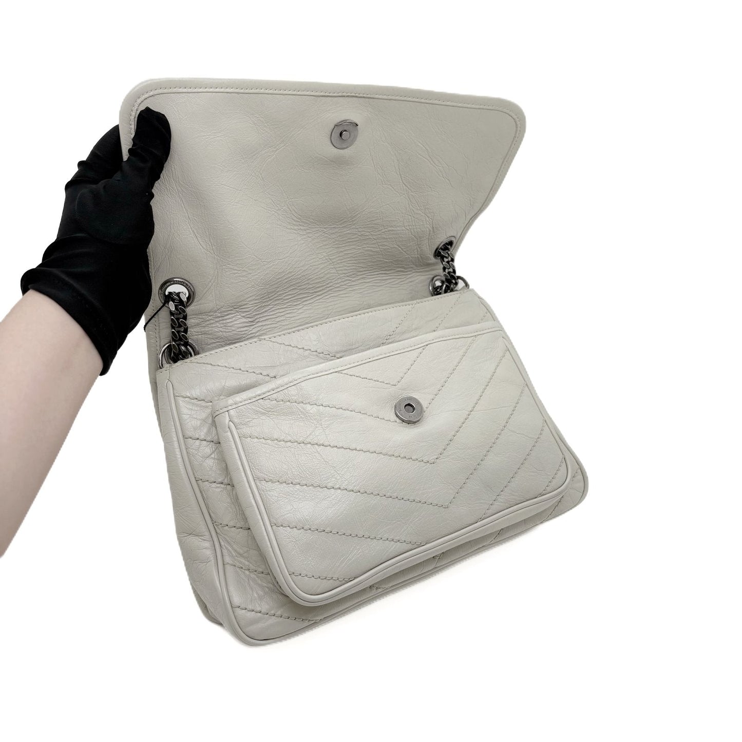 Niki Medium Vintage White Lambskin