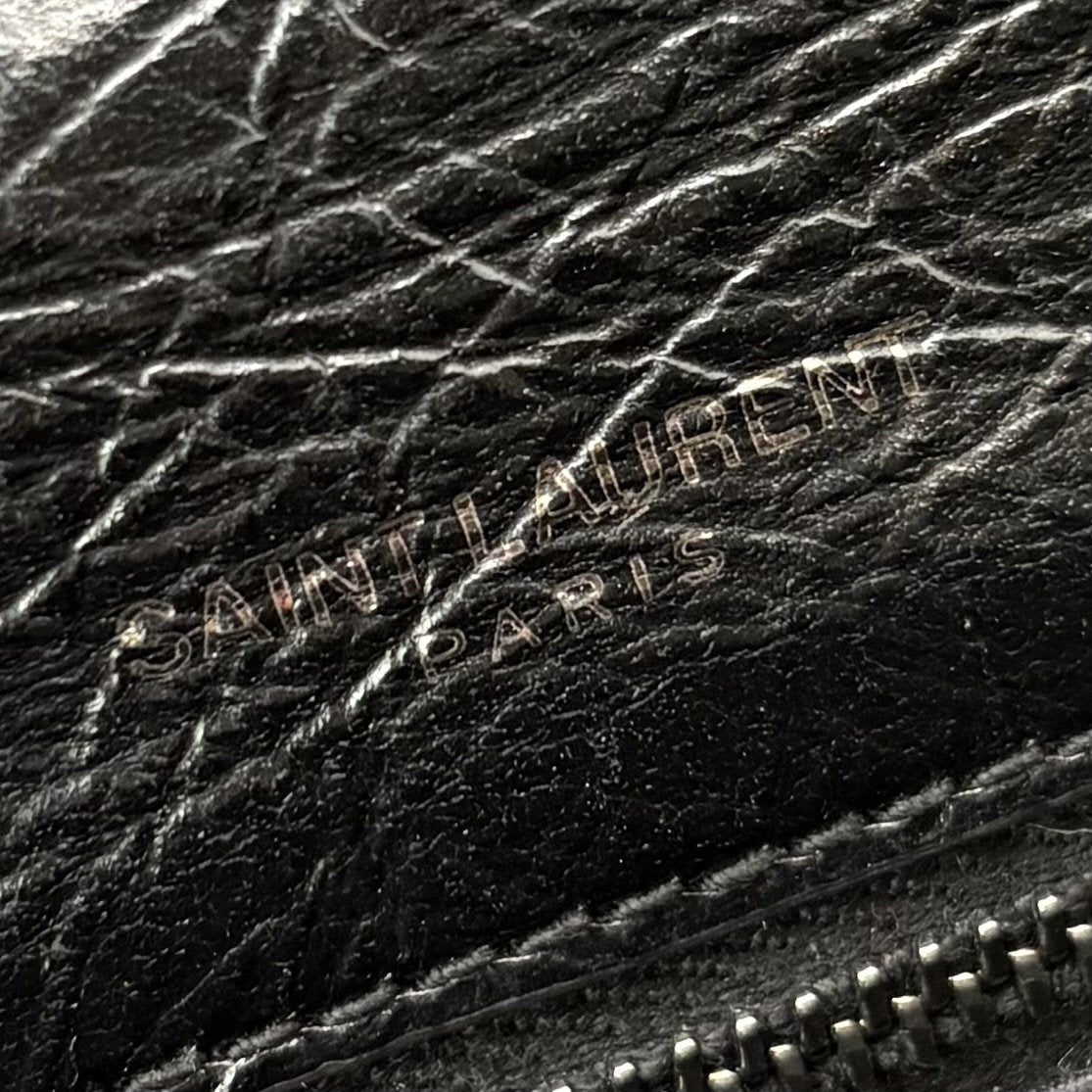 Niki Large Black Crinkled Lambskin