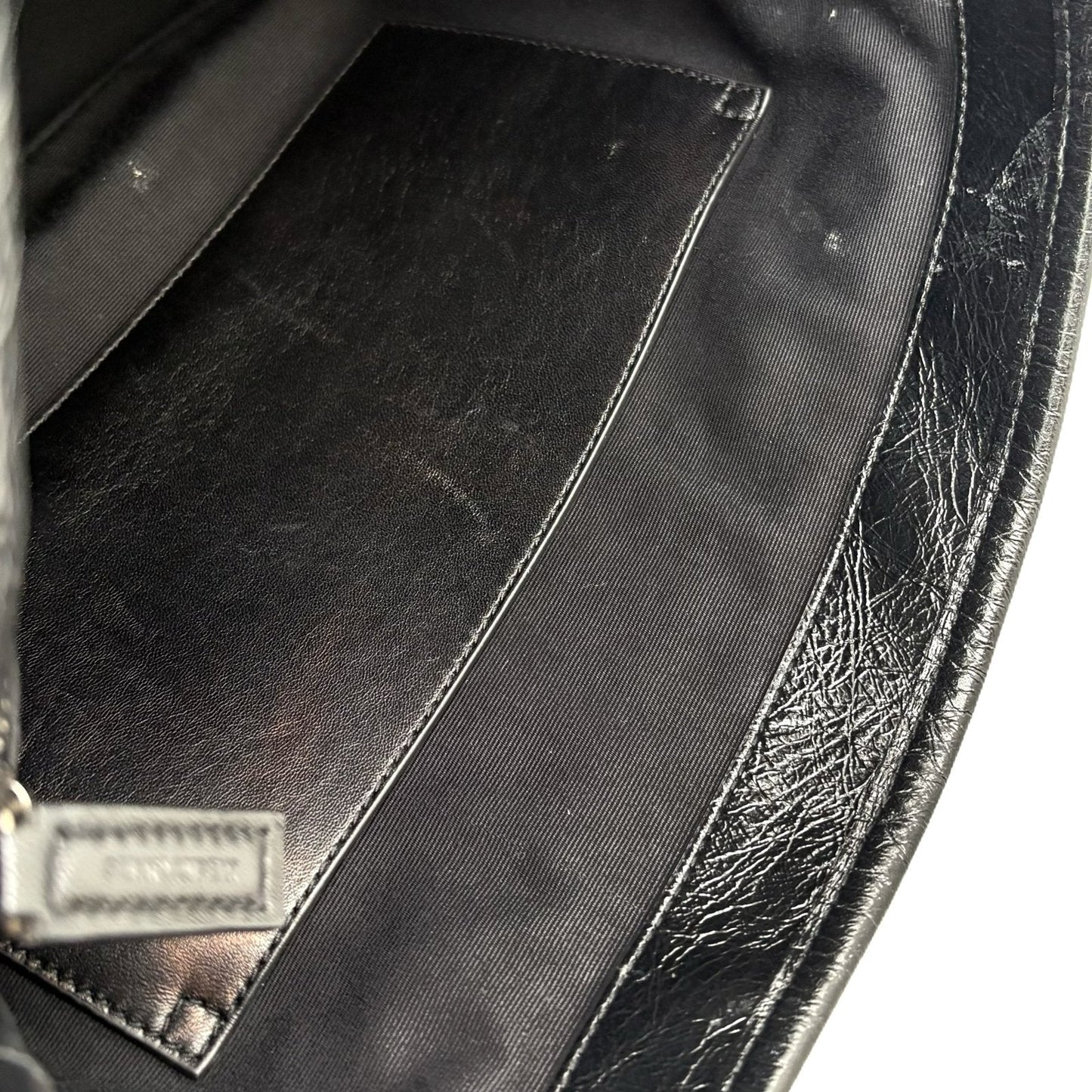 Niki Large Black Crinkled Lambskin