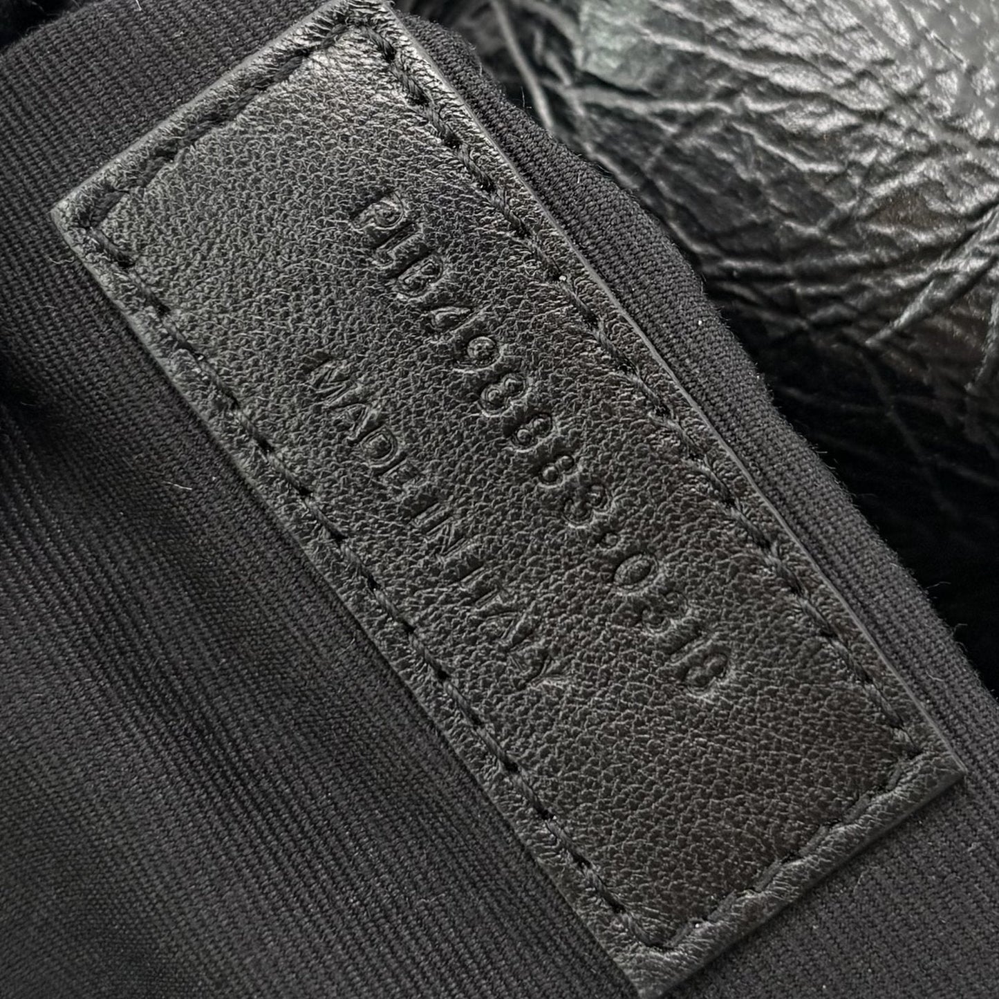Niki Large Black Crinkled Lambskin