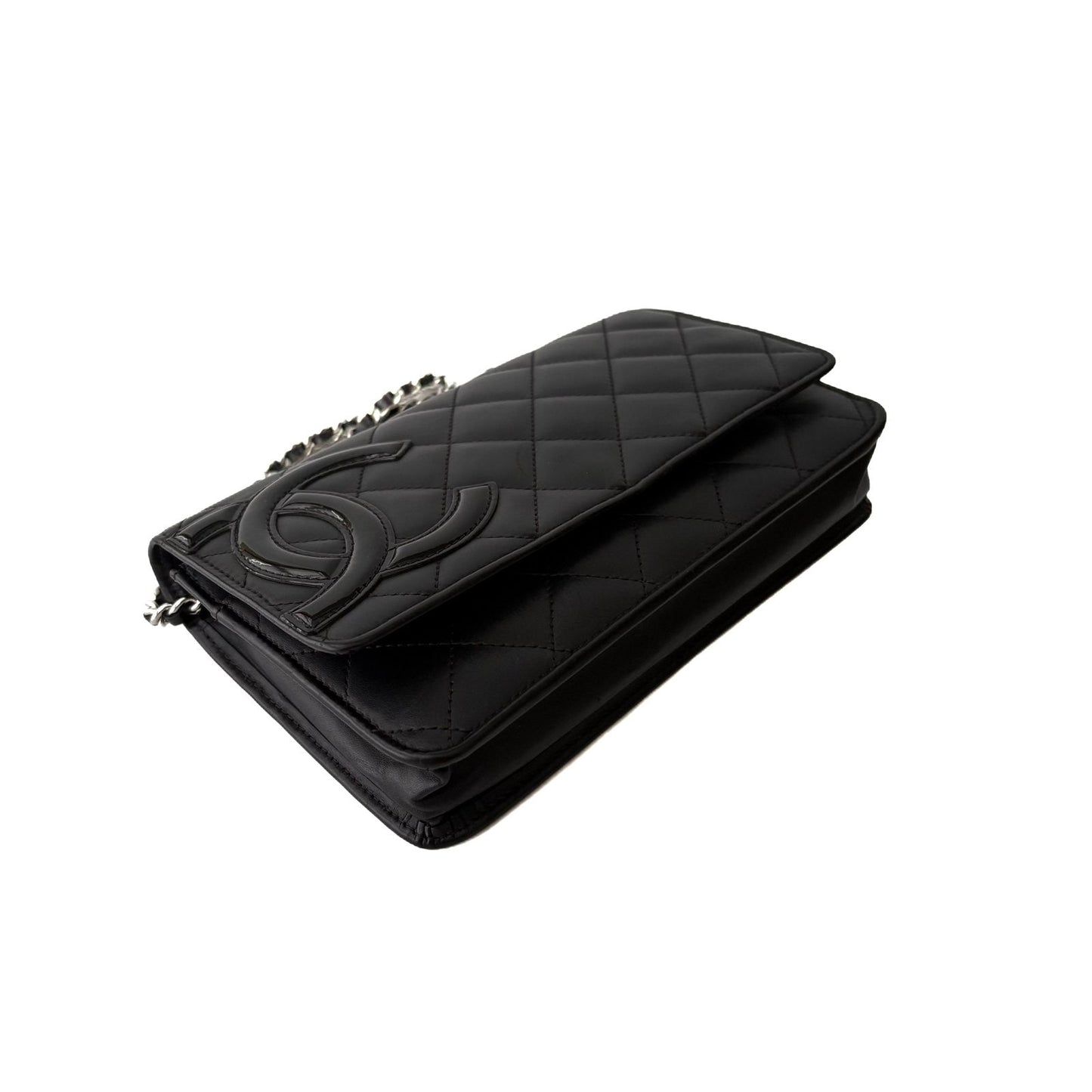 Cambon Wallet on Chain Black Lambskin
