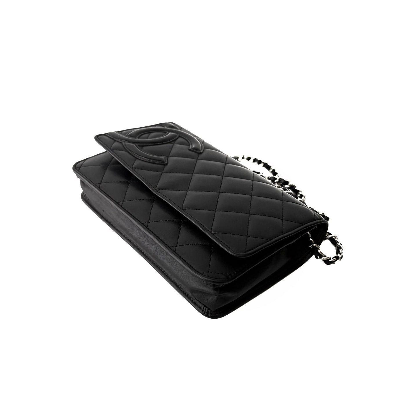 Cambon Wallet on Chain Black Lambskin