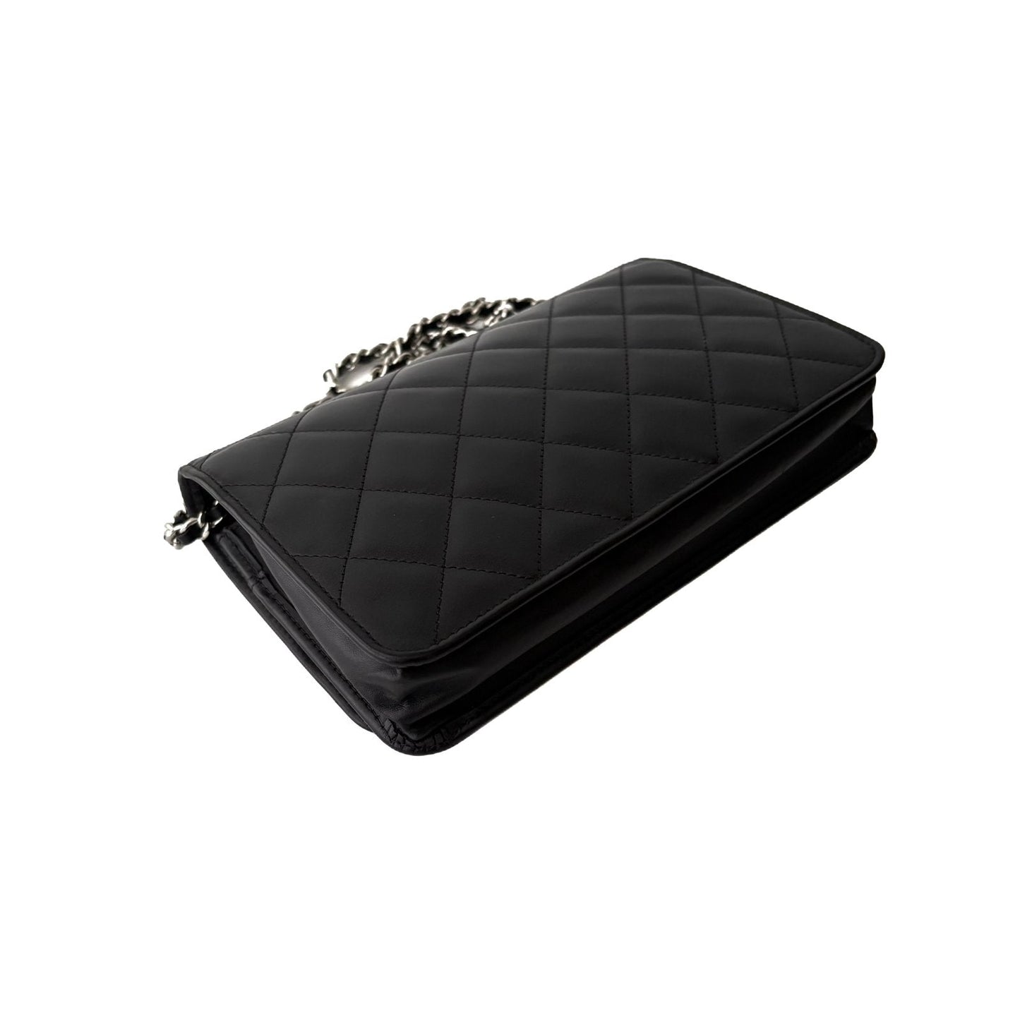 Cambon Wallet on Chain Black Lambskin