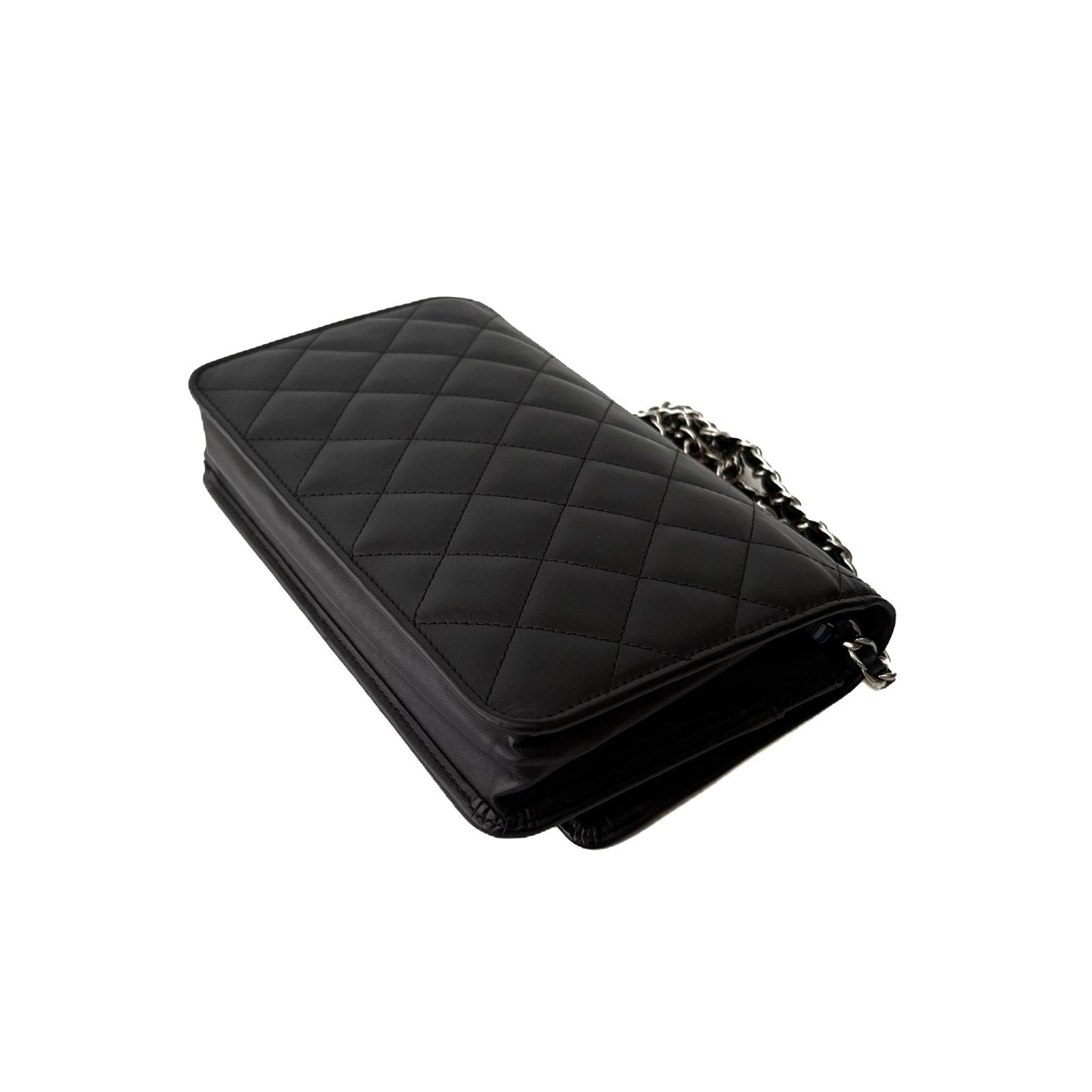 Cambon Wallet on Chain Black Lambskin
