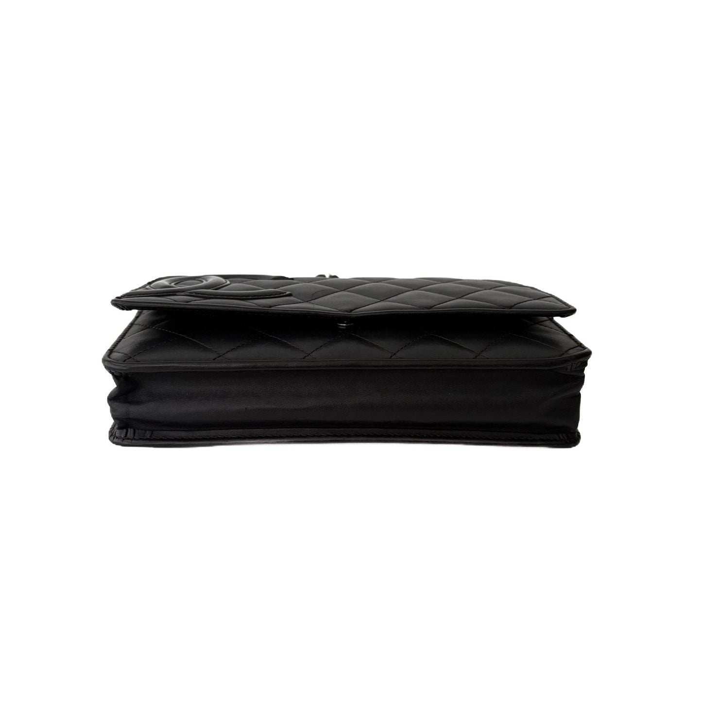 Cambon Wallet on Chain Black Lambskin