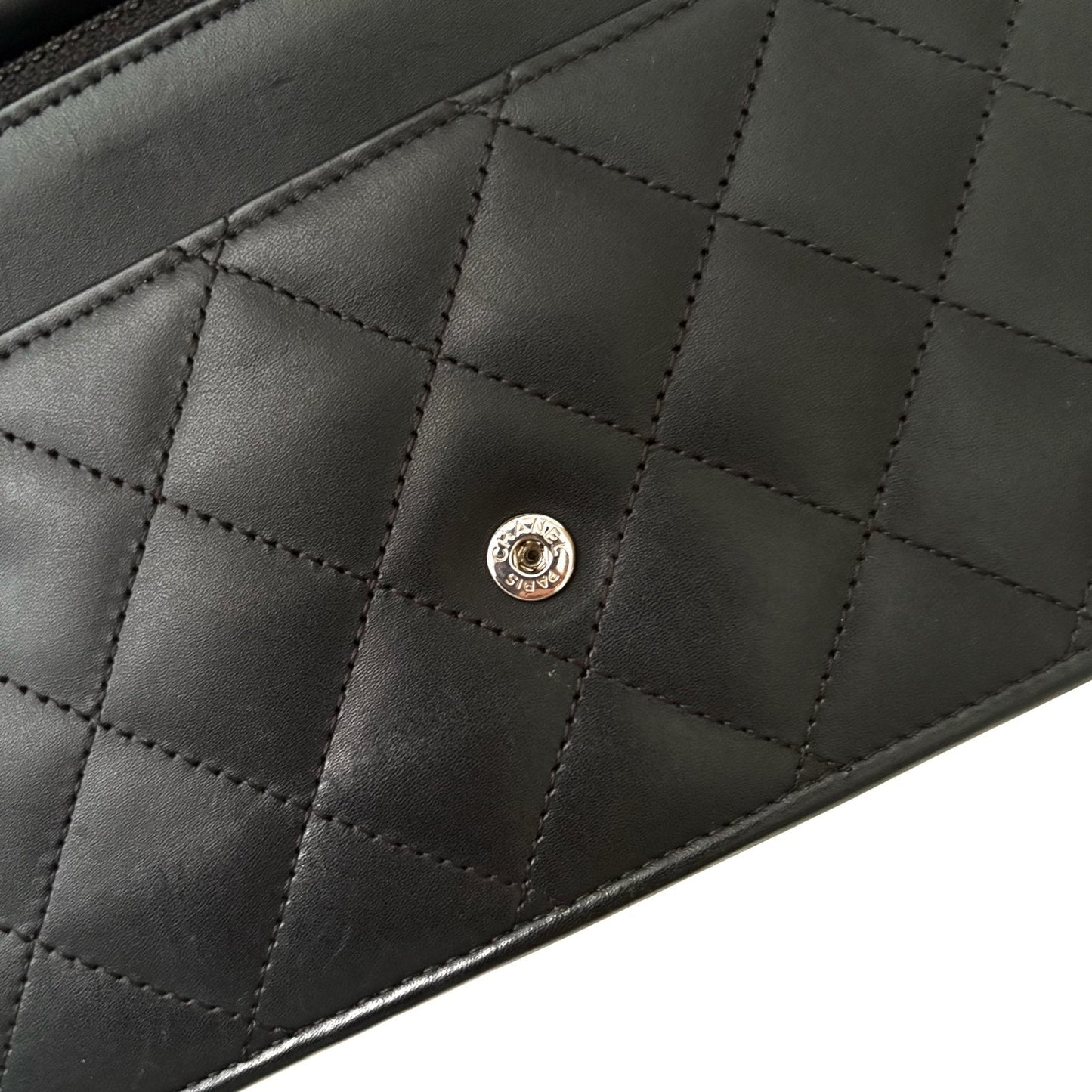 Cambon Wallet on Chain Black Lambskin