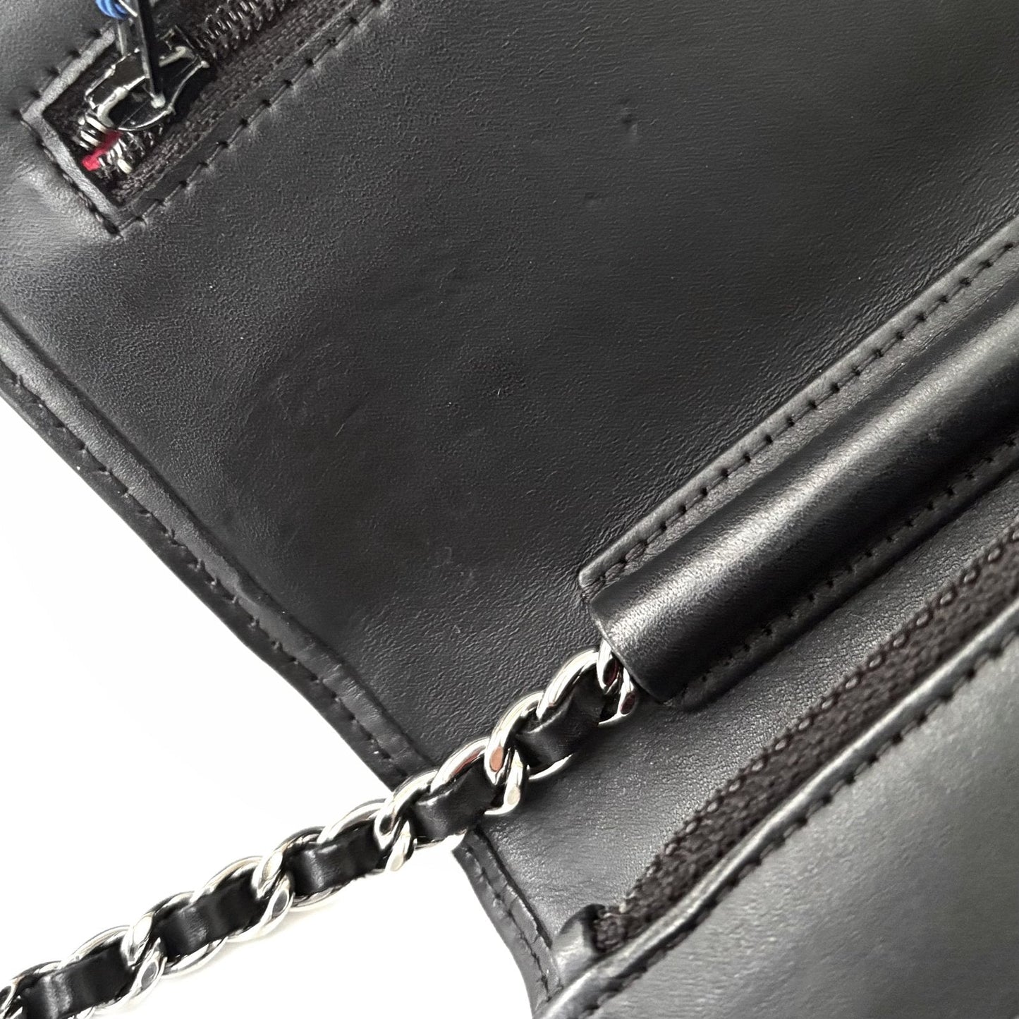 Cambon Wallet on Chain Black Lambskin