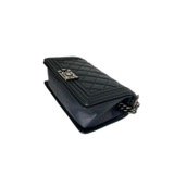Le Boy Medium 25 Black Quilted Calfskin Silver Hardware