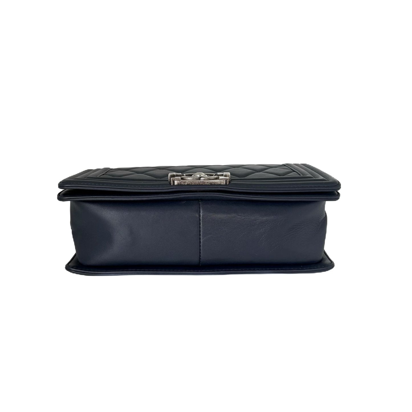 Le Boy Medium 25 Black Quilted Calfskin Silver Hardware