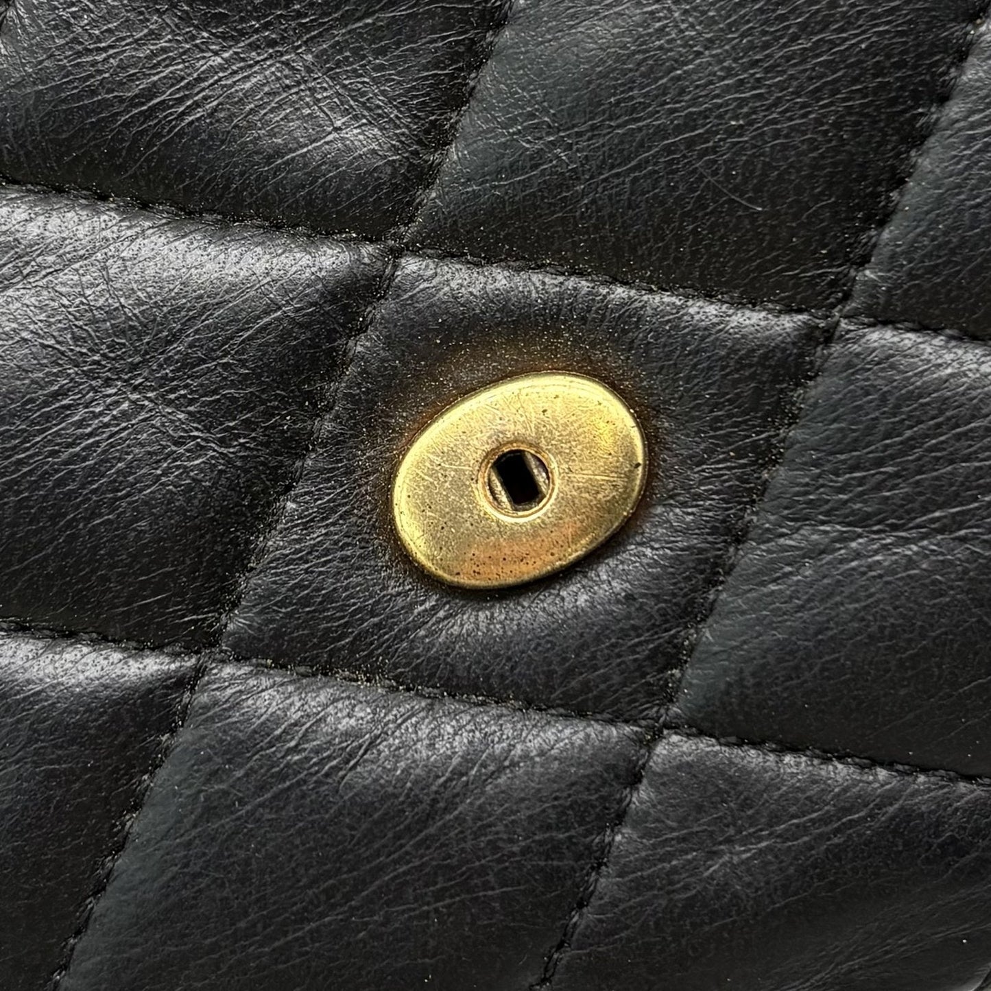 Vintage Strass CC Single Flap Black Quilted Lambskin