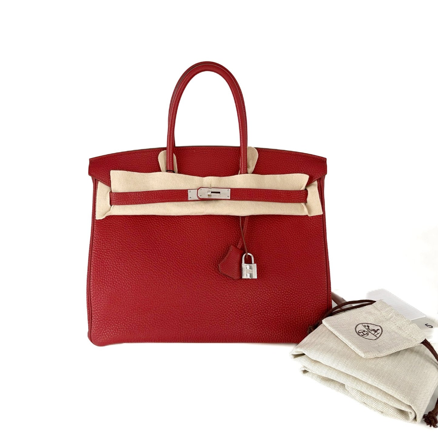Birkin 35 Rouge Togo Leather Palladium Hardware