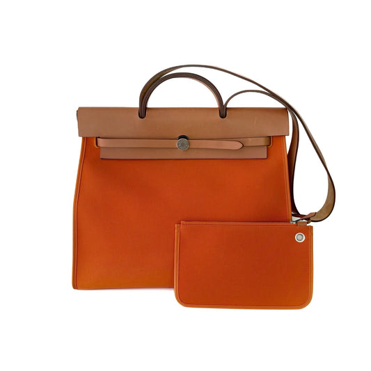 Herbag Zip 39 Orange Canvas and Leather
