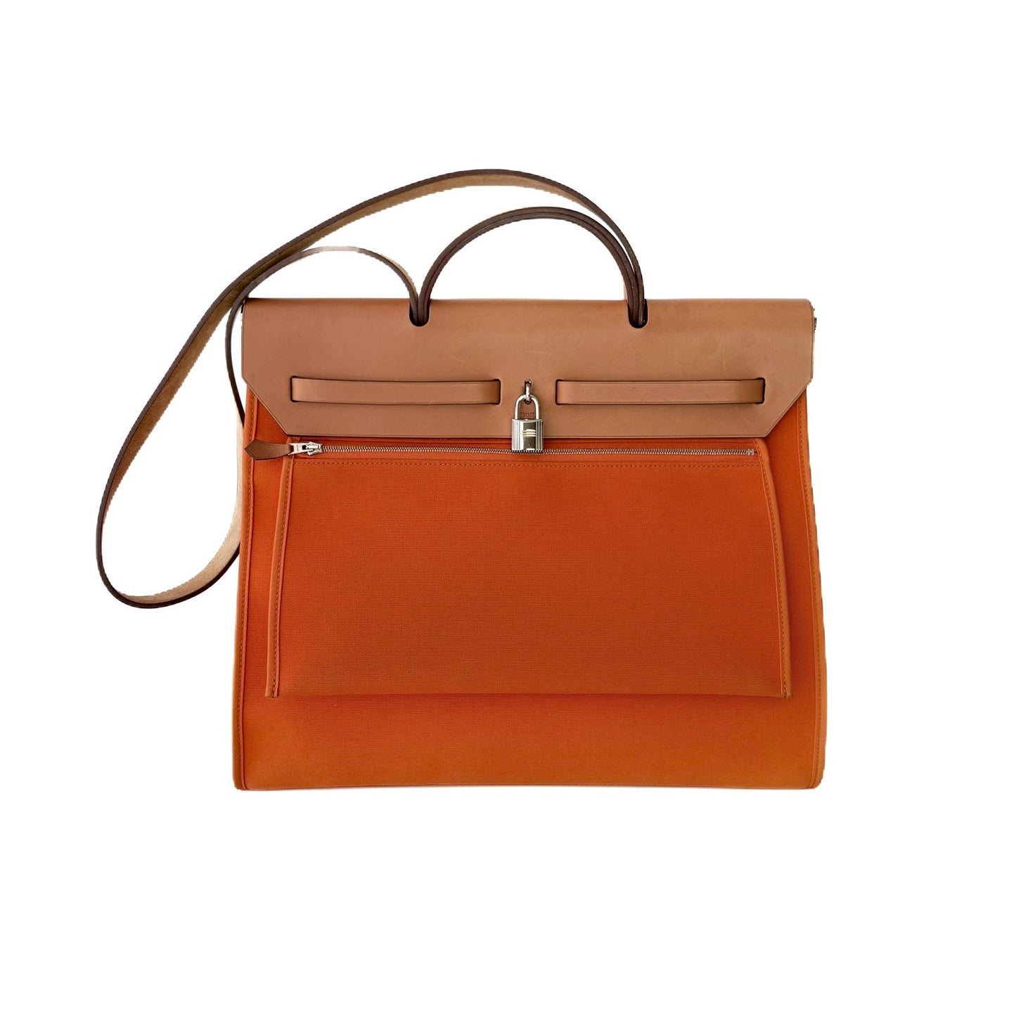 Herbag Zip 39 Orange Canvas and Leather