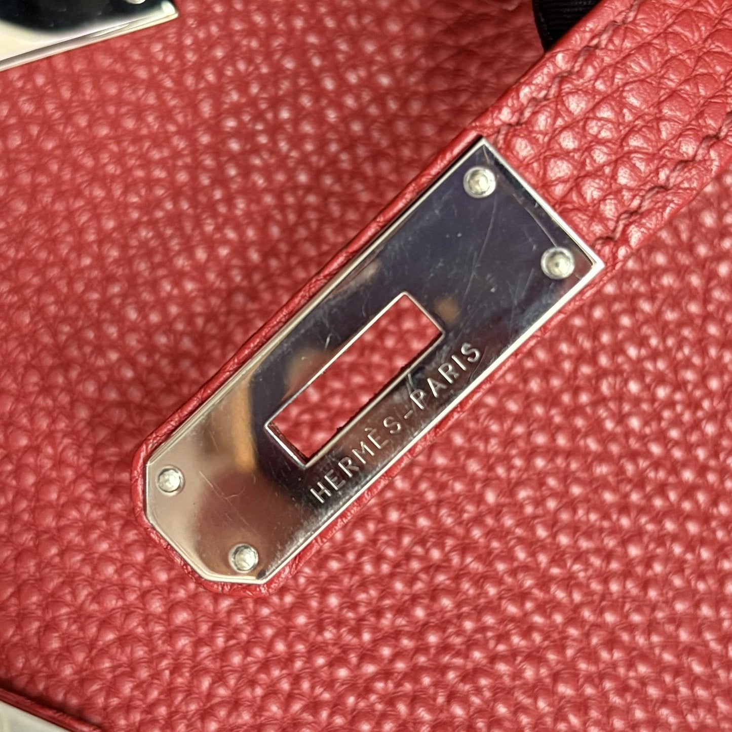 Birkin 35 Rouge Togo Leather Palladium Hardware