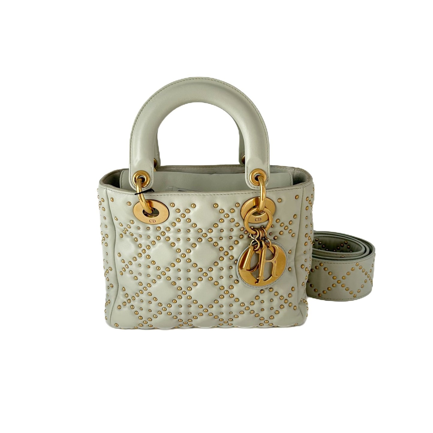 Lady Dior Studded Grey-Blue