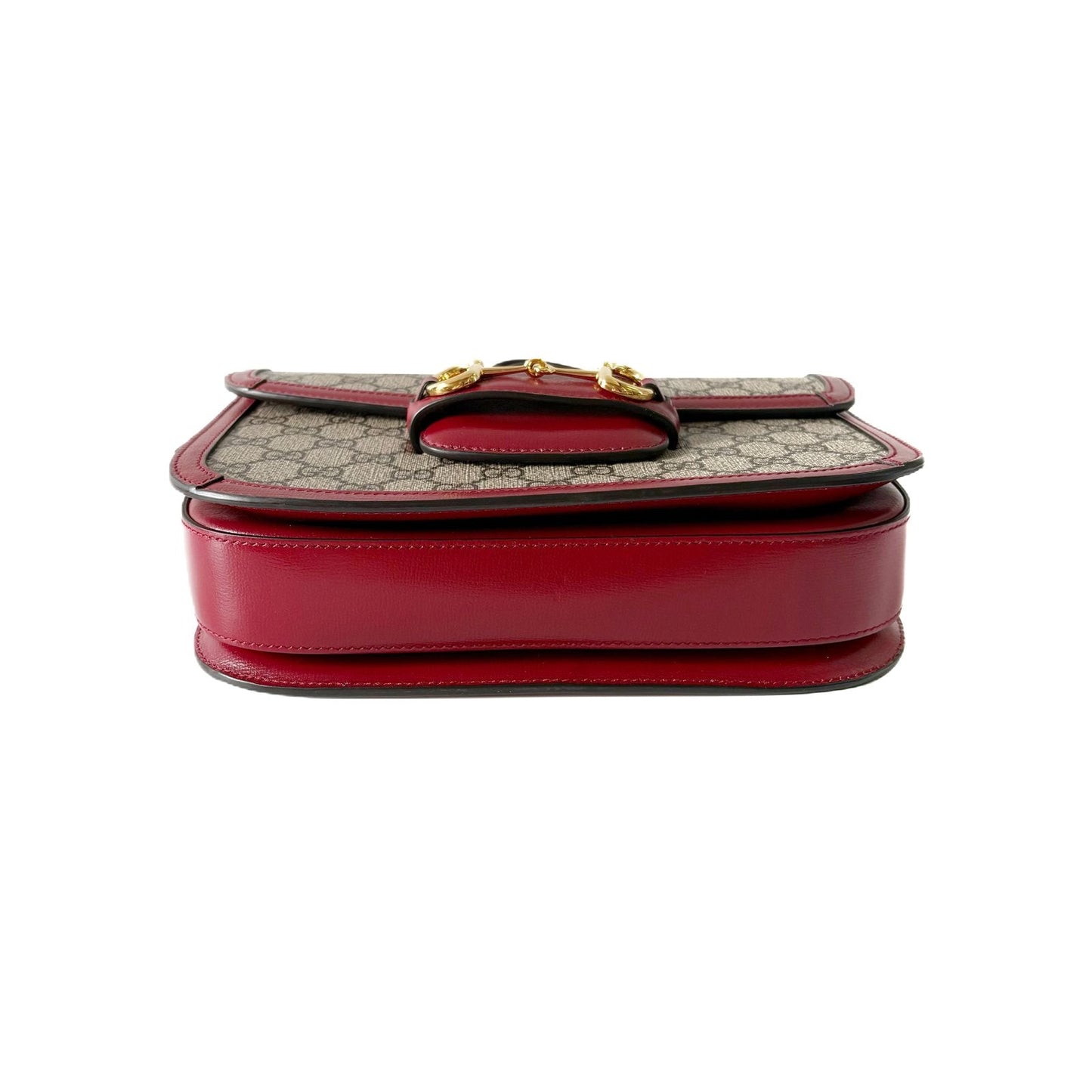1955 Horsebit Shoulder Bag GG Supreme Ebony and Red