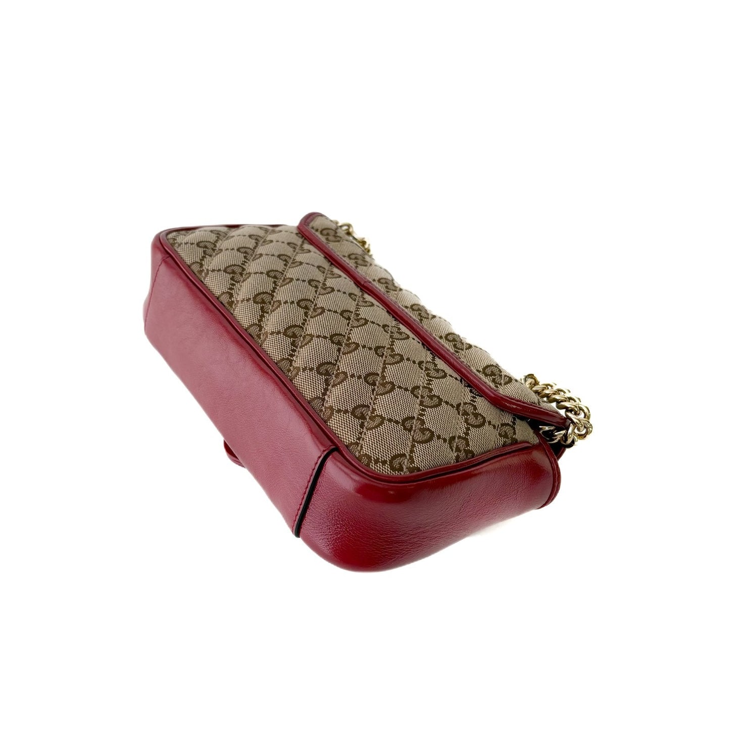 GG Marmont Small Shoulder Bag Red and Beige GG Canvas