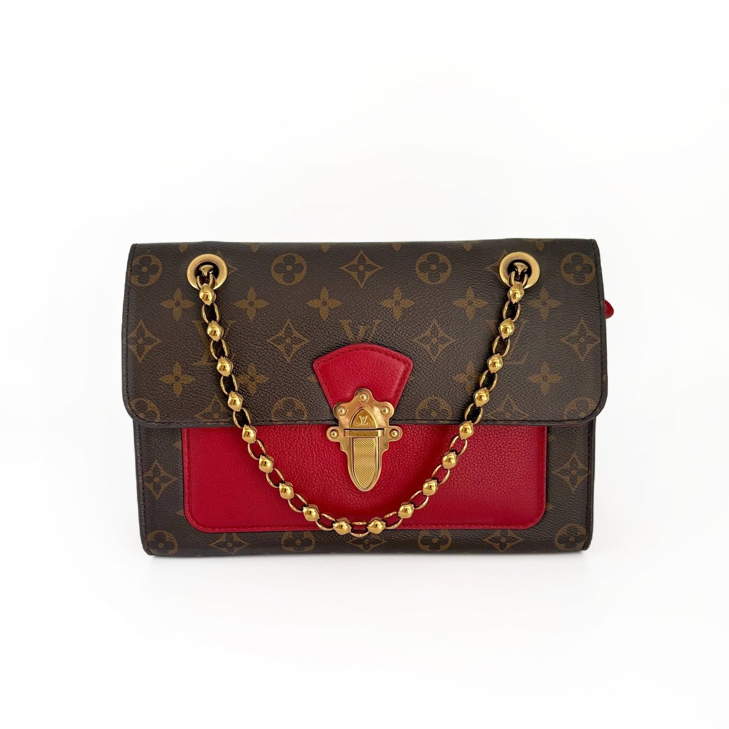 Vavin PM Monogram and Red Leather Chain Bag