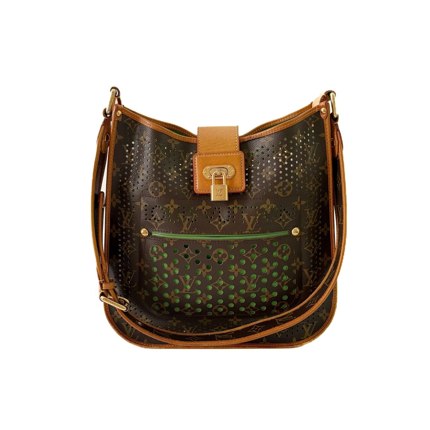 Monogram Perforé Shoulder Bag Brown and Green