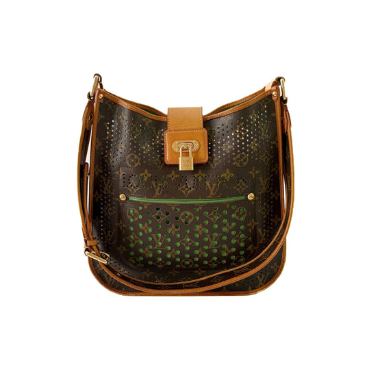 Monogram Perforé Shoulder Bag Brown and Green